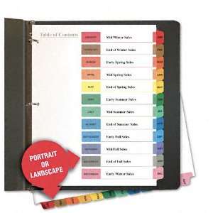  Universal   TOC Dividers, Assorted Color 12 Tab, Months 