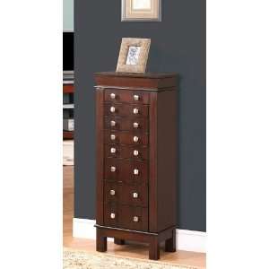  Kent Double Button 8 Drawer Jewelry Armoire (Antique Brown 