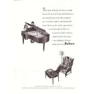   Ad Baldwin Piano Company Original Vintage Print Ad 